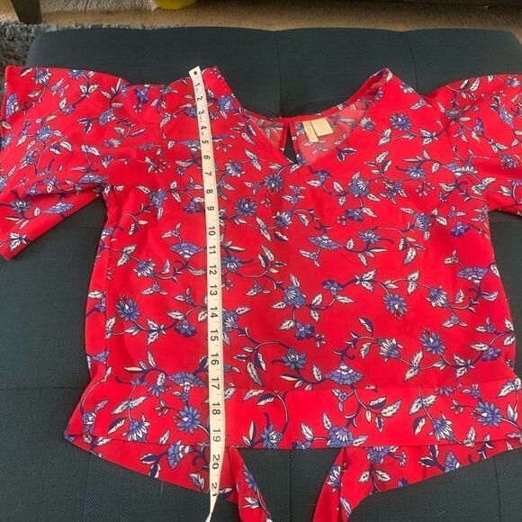 🎄Japna Floral Print Open Back Crop Top - Picture 7 of 9